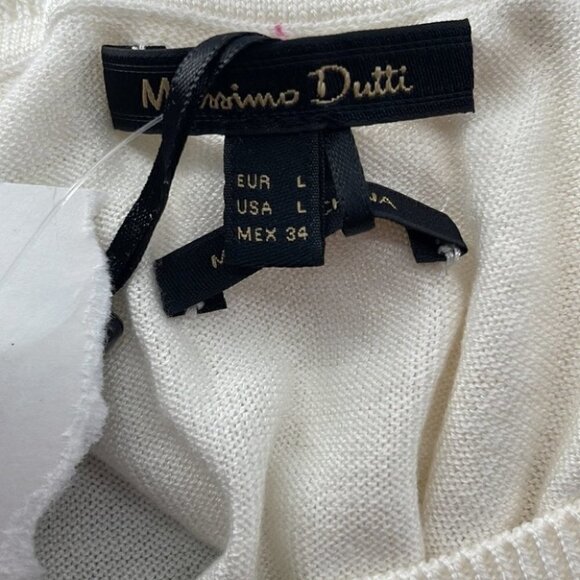 𝅺MOSSIMO Dutti NWT open shoulder cold shoulder sweater cream soft light weight - Picture 6 of 8
